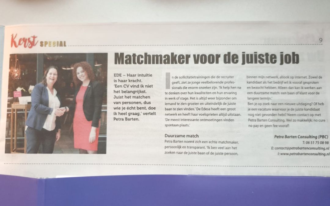 Matchmaker voor de juiste job